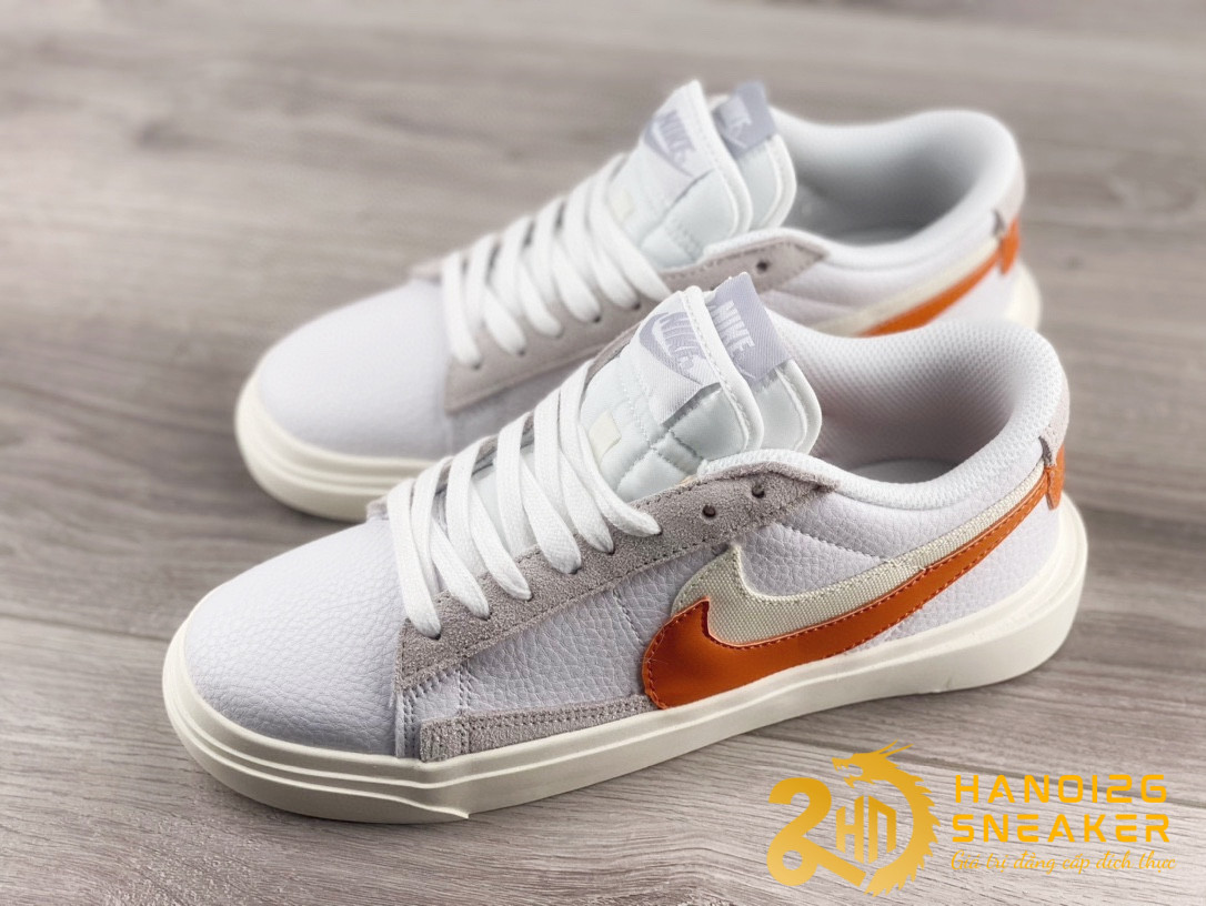 Giày Nike Blazer Low X Sacai White Orange Grey (1)