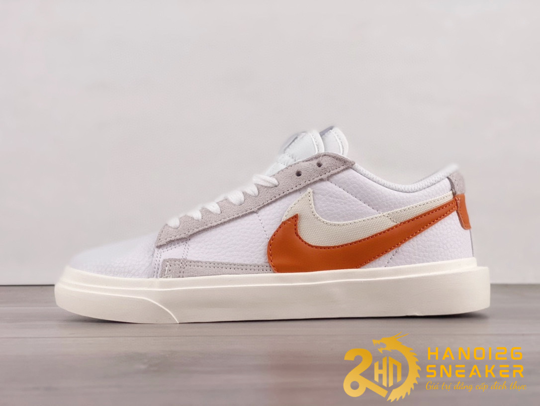 Giày Nike Blazer Low x Sacai White Orange Grey