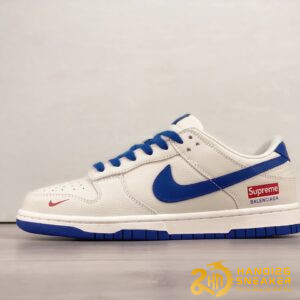 Giày Supreme x Nike SB Dunk Low White Blue