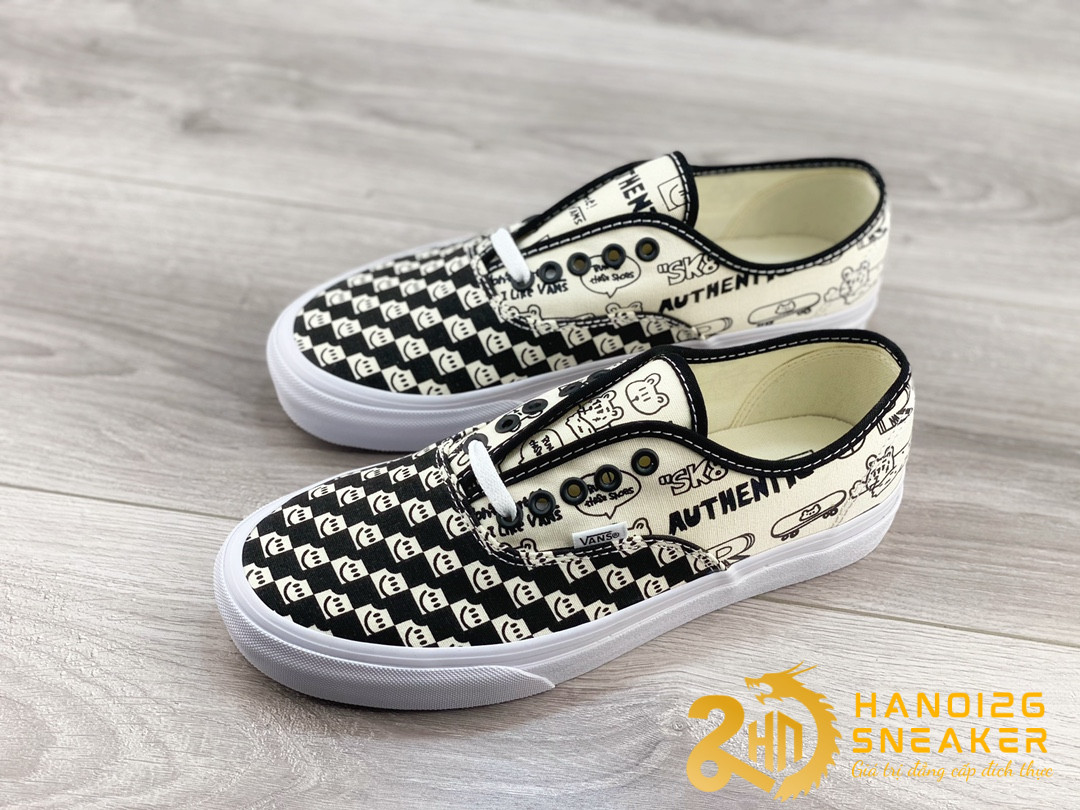 Giày Vans Authentic Otw Nuttsh Black White (1)