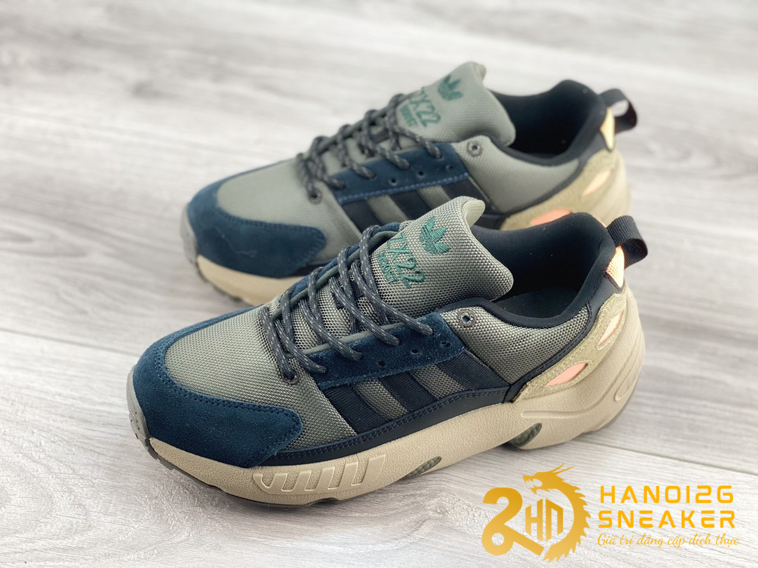Giày Adidas ZX 22 Boost Olive Shadow Green Beam Orange (1)