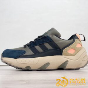 Giày Adidas ZX 22 Boost Olive Shadow Green Beam Orange