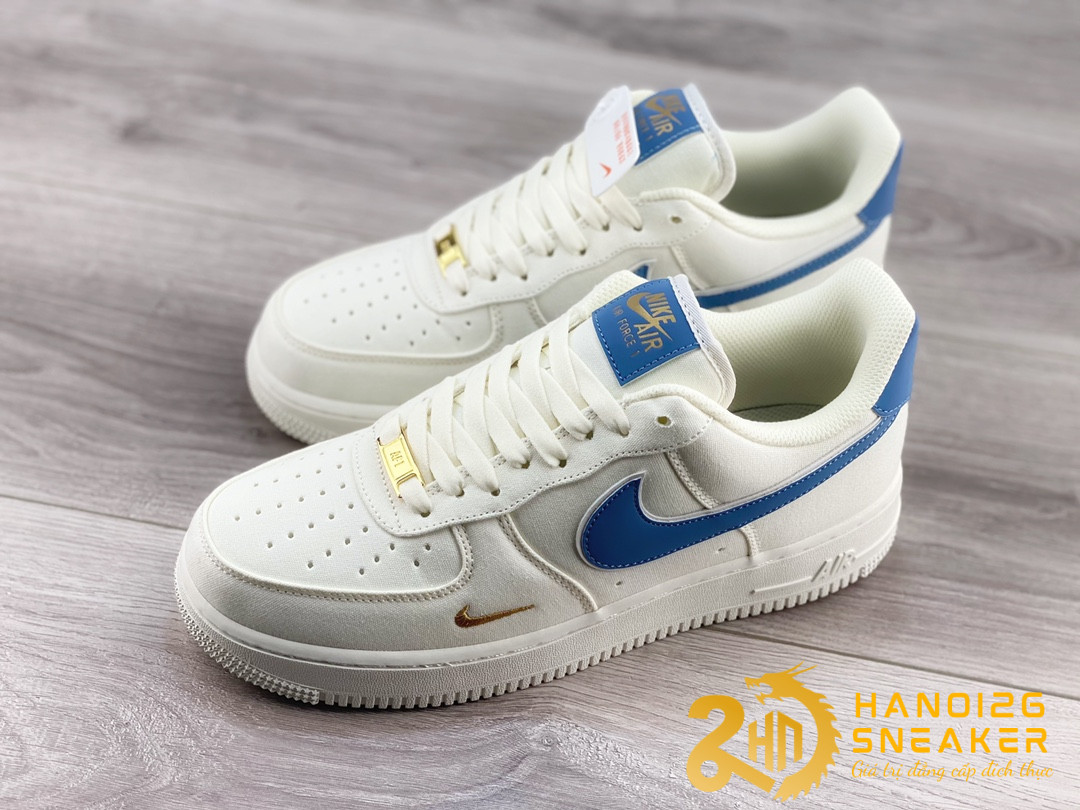 Giày Nike Air Force 1 Beige Blue Metallic Gold (1)