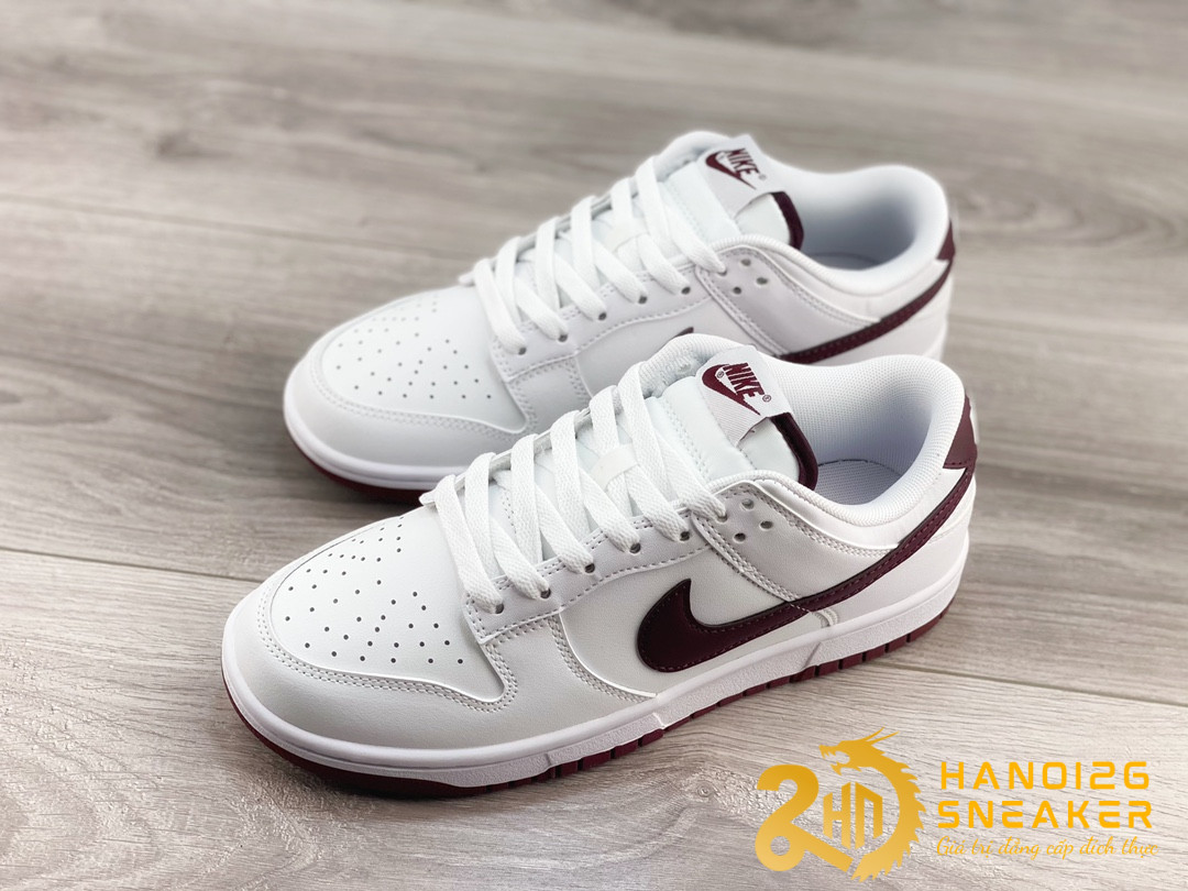 Giày Nike Dunk Low Retro White Night Maroon (1)