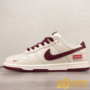 Giày Supreme x Nike SB Dunk Low Red Dahlia