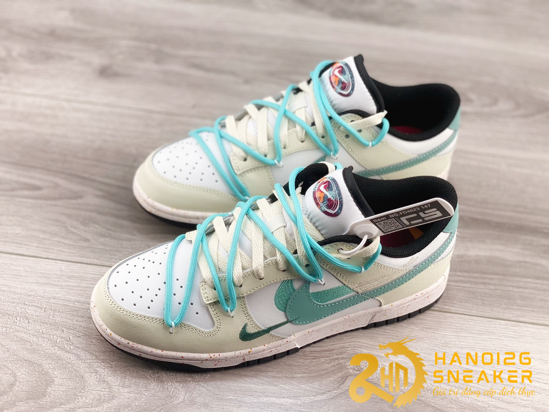 Giày Nike Dunk Low Three Hook Beige Green (8)