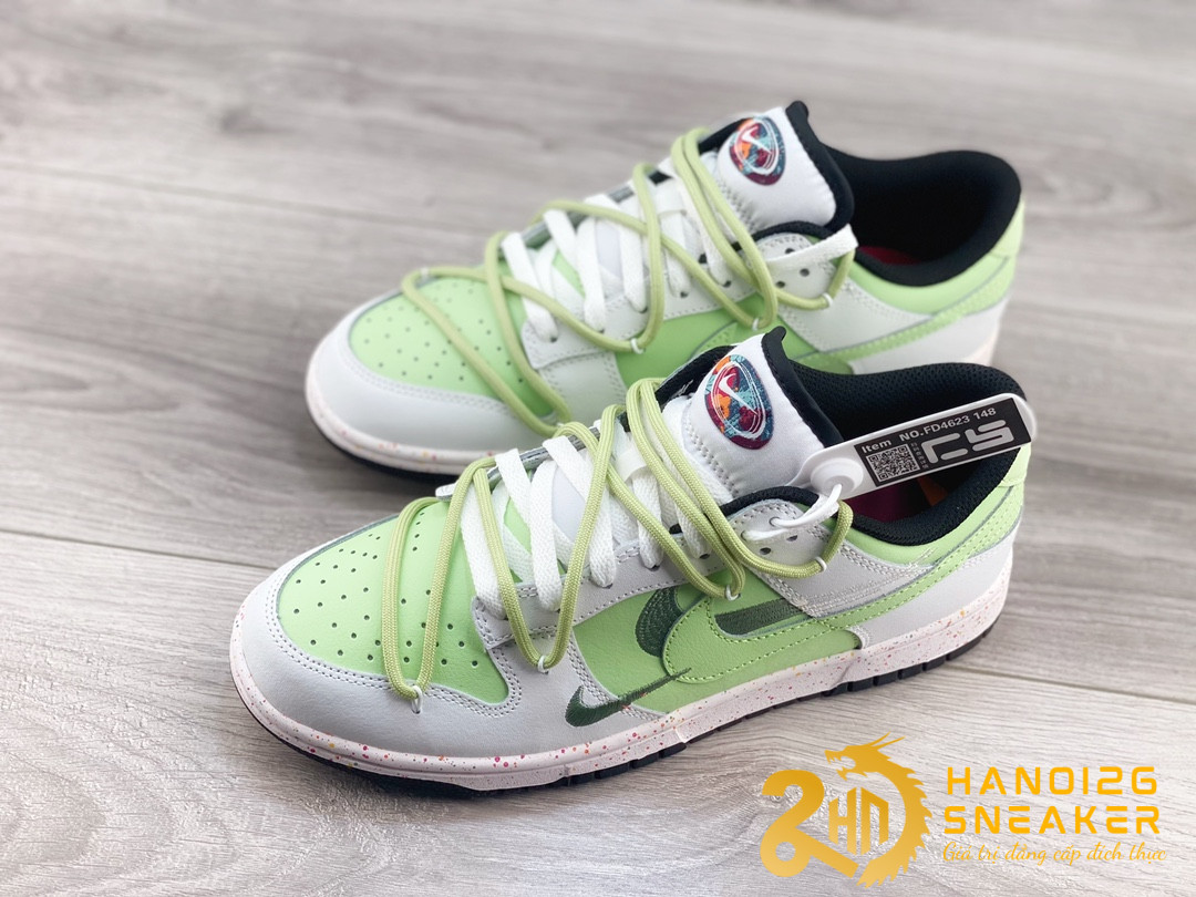 Giày Nike Dunk Low Three Hook Strap Green (1)