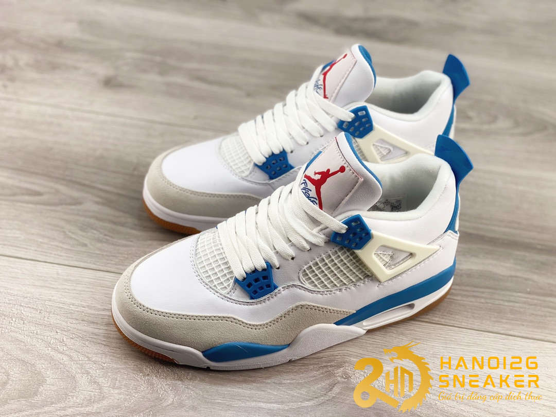 Giày Nike SB X Air Jordan 4 White Blue DR5415 105 (1)