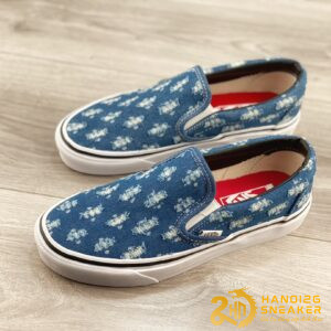 Giày VANS SLIP ON SUPREME HOLE PUNCH DENIM BLUE (1)