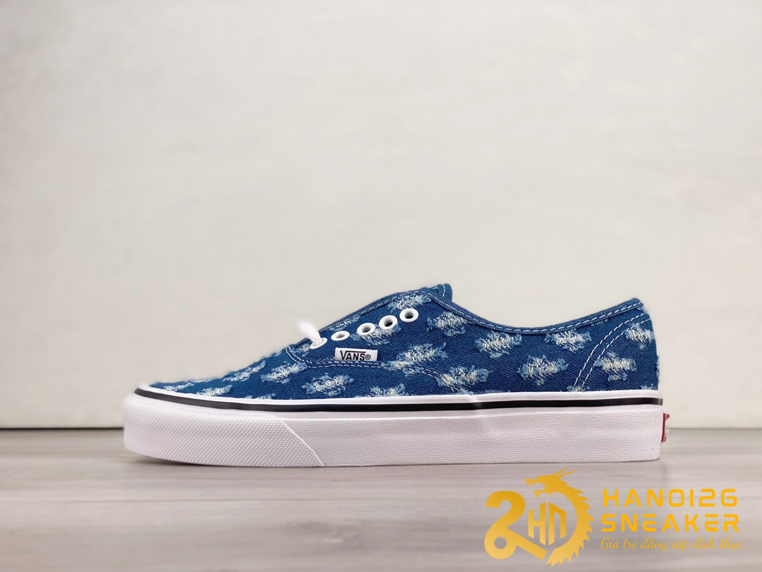 Giày Vans Authentic SUPREME Blue Hole Punch Denim