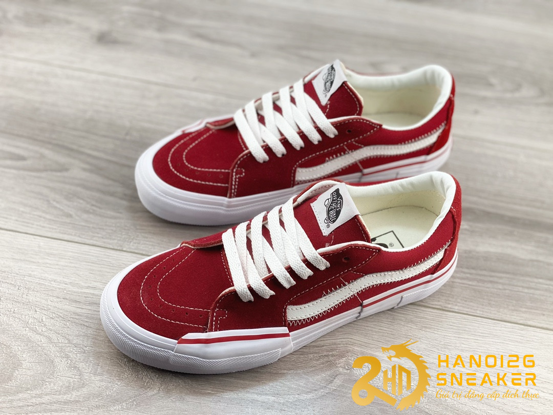 Giày Vans Sk8 Low Port Royale Red White (1)