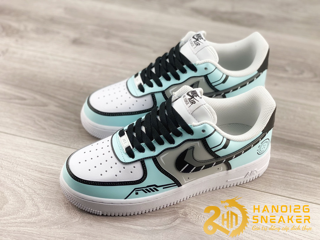 Giày Nike Air Force 1 07 Blue Black Grey (1)