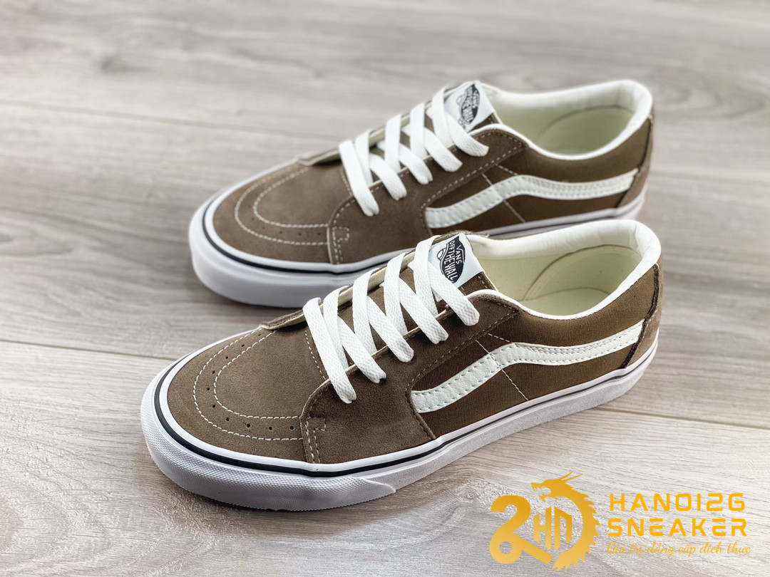 Giày Vans SK8 Low Textured Brown White (1)