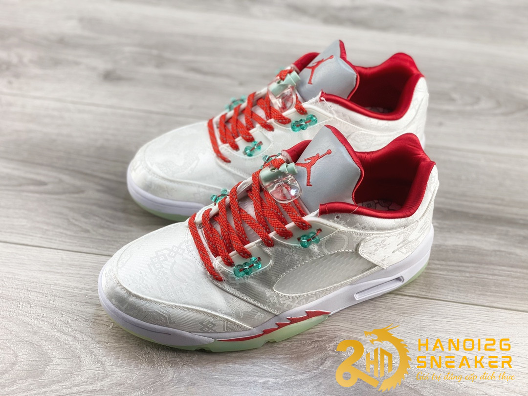 Giày Nike Air Jordan 5 Low X CLOT White Silk (1)