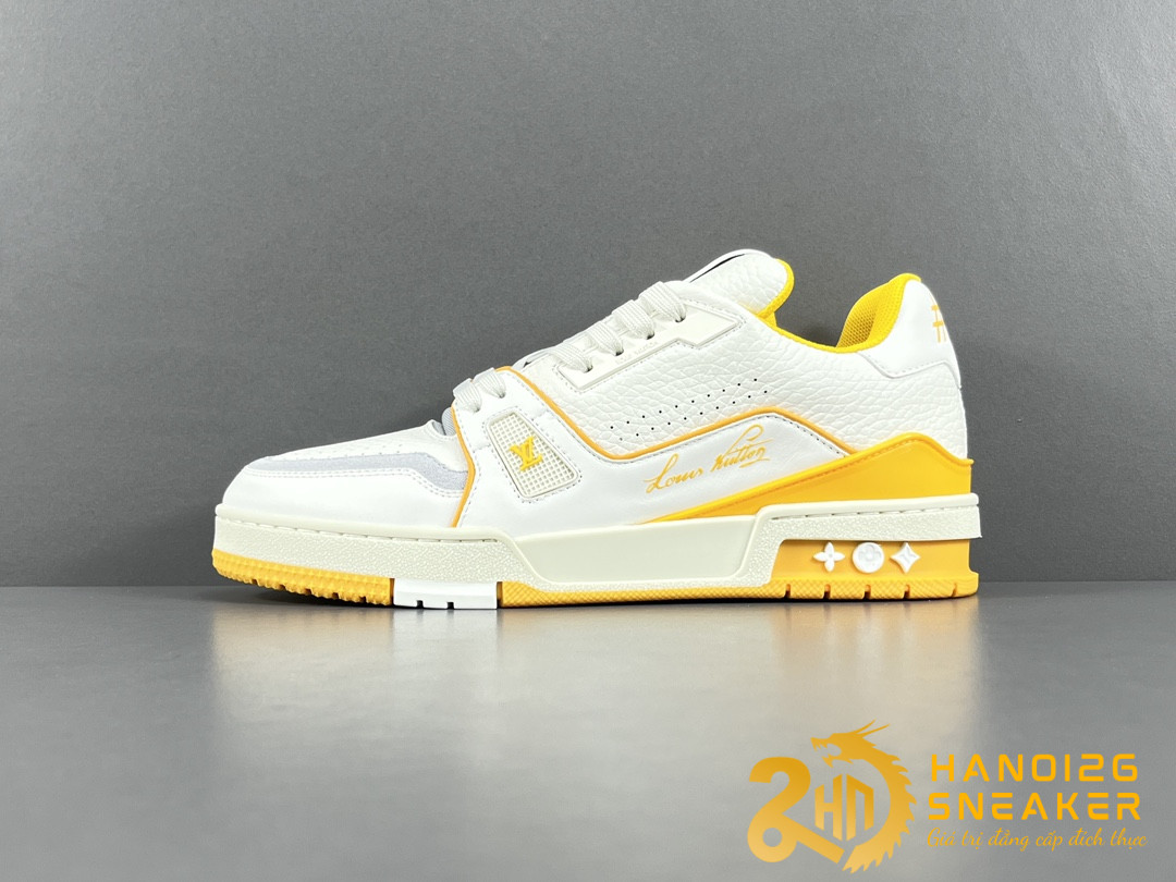 Giày Louis Vuitton Trainer Yellow White Like Auth