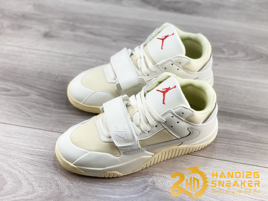 Giày Nike Jordan Cut The Check Travis Scott White Grey (1)