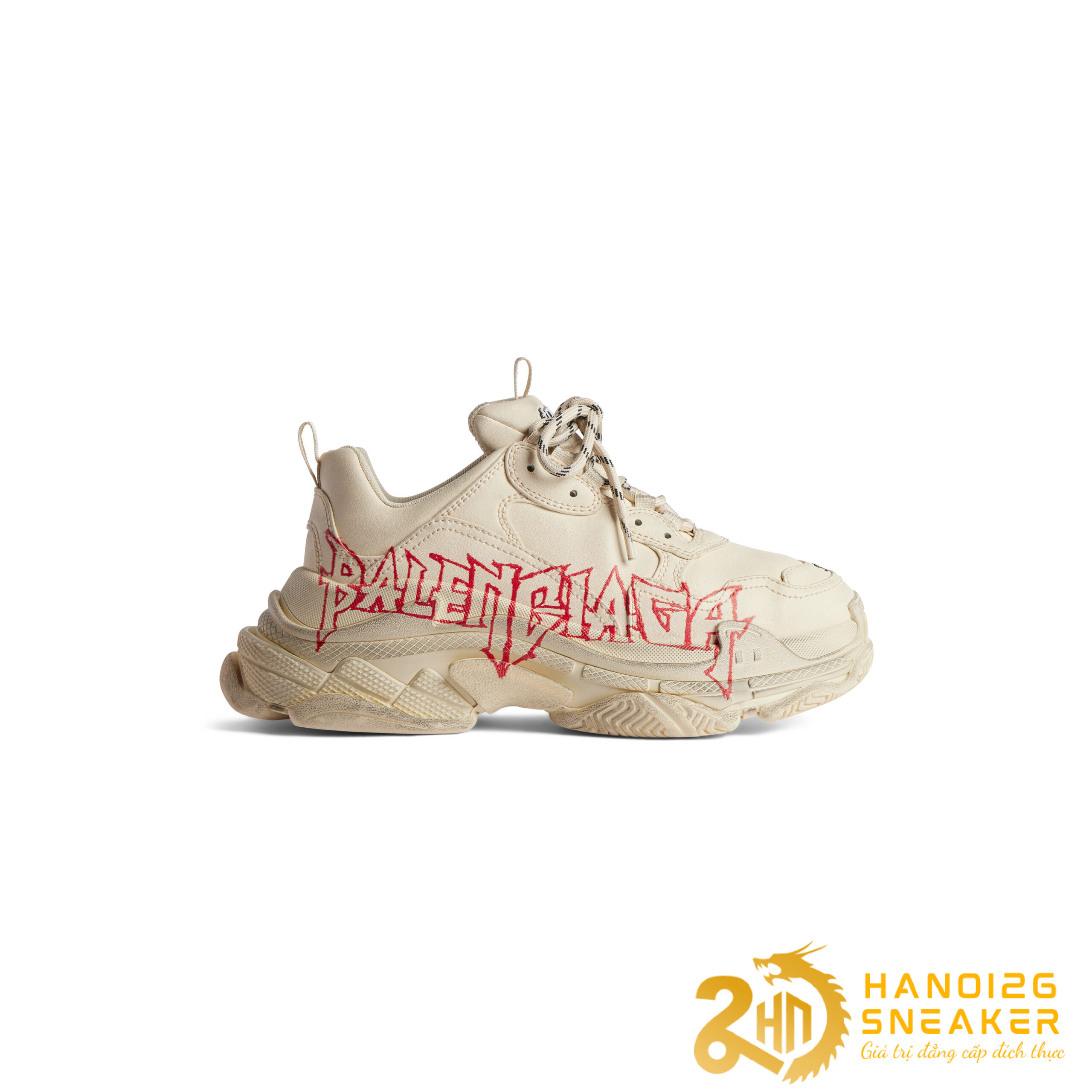 Giày BALENCIAGA Triple S Diy Metal Beige in UAE Like Auth