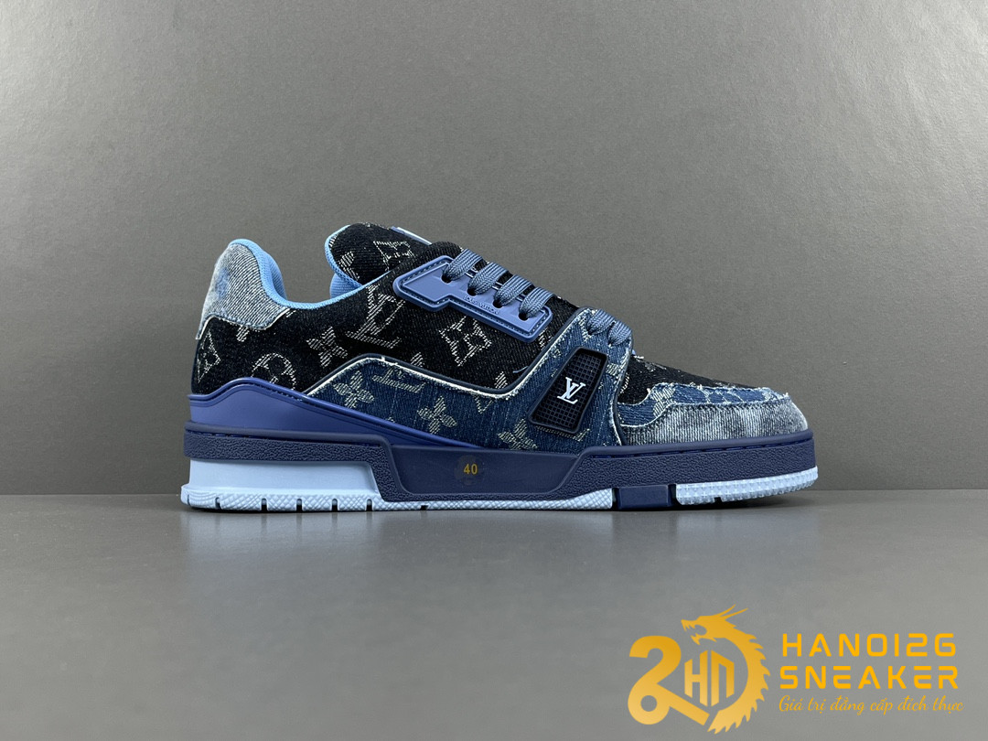 Giày Louis Vuitton Trainer Blue Black 2024 (1)