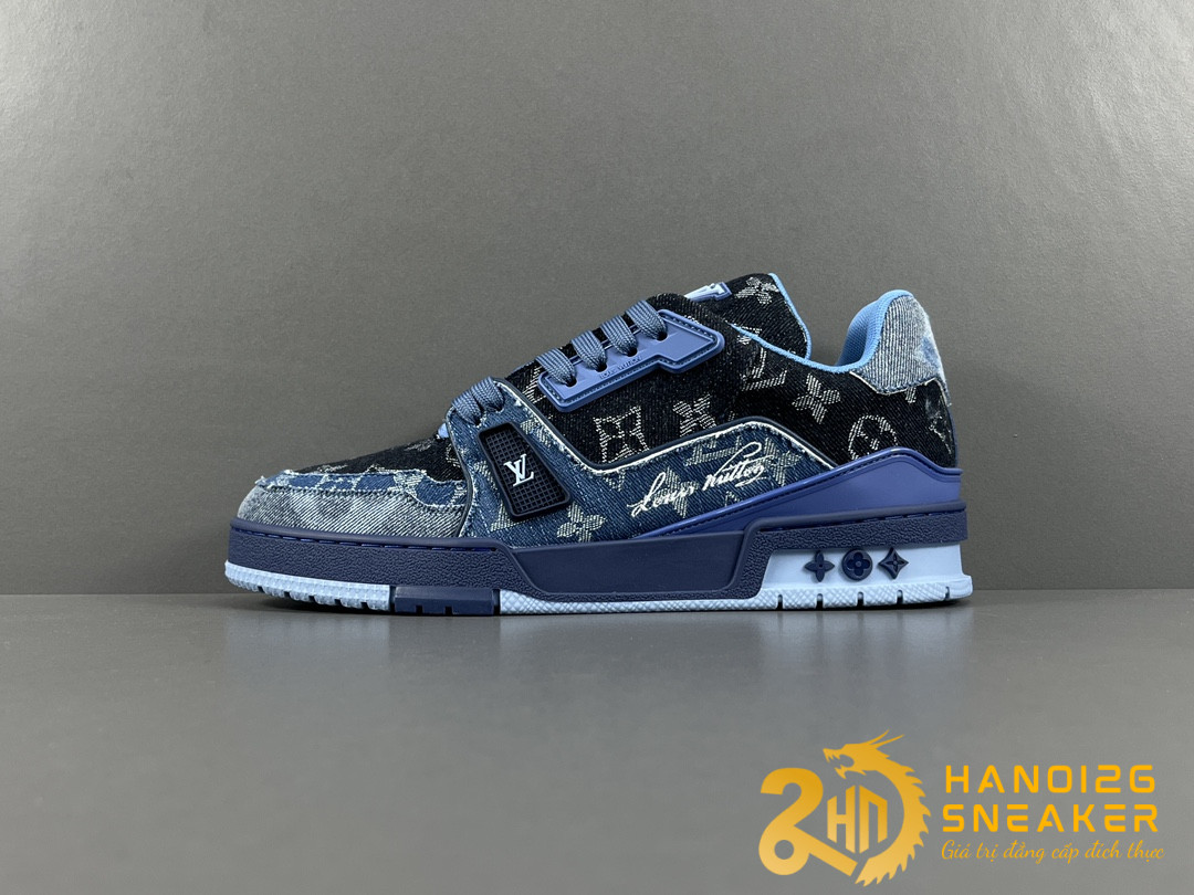 Giày Louis Vuitton Trainer Blue Black 2024