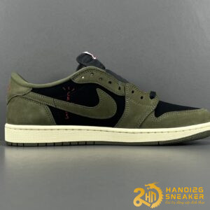 Giày Travis Scott X Air Jordan 1 Low OG Black Olive (1)