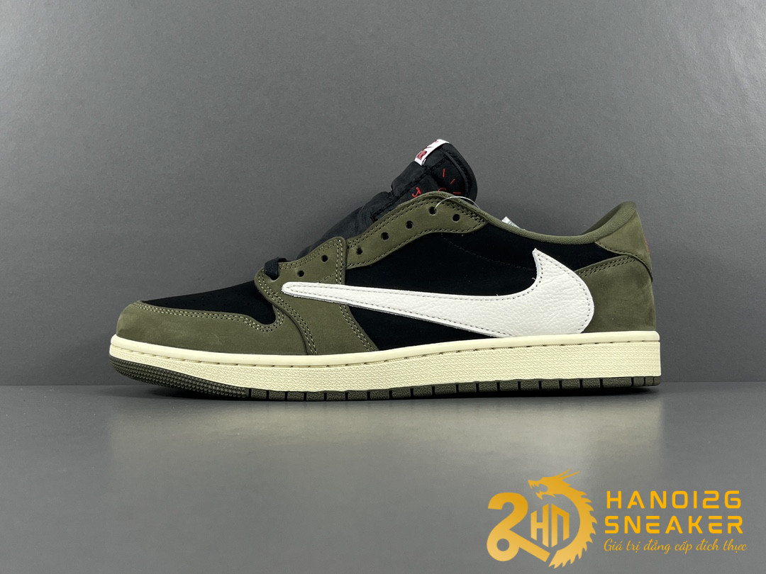 Giày Travis Scott x Air Jordan 1 Low OG Black Olive