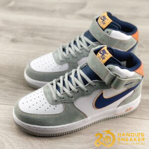 Giày Nike Air Force 1 07 Mid Grey White Navy (1)