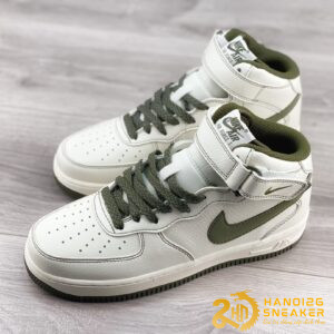 Giày Nike Air Force 1 07 Mid SU19 White Army Green (1)