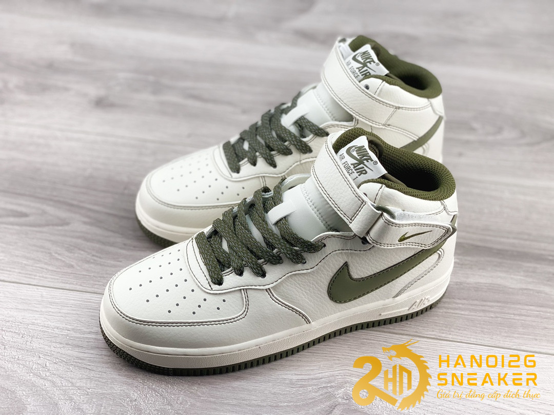 Giày Nike Air Force 1 07 Mid SU19 White Army Green (1)