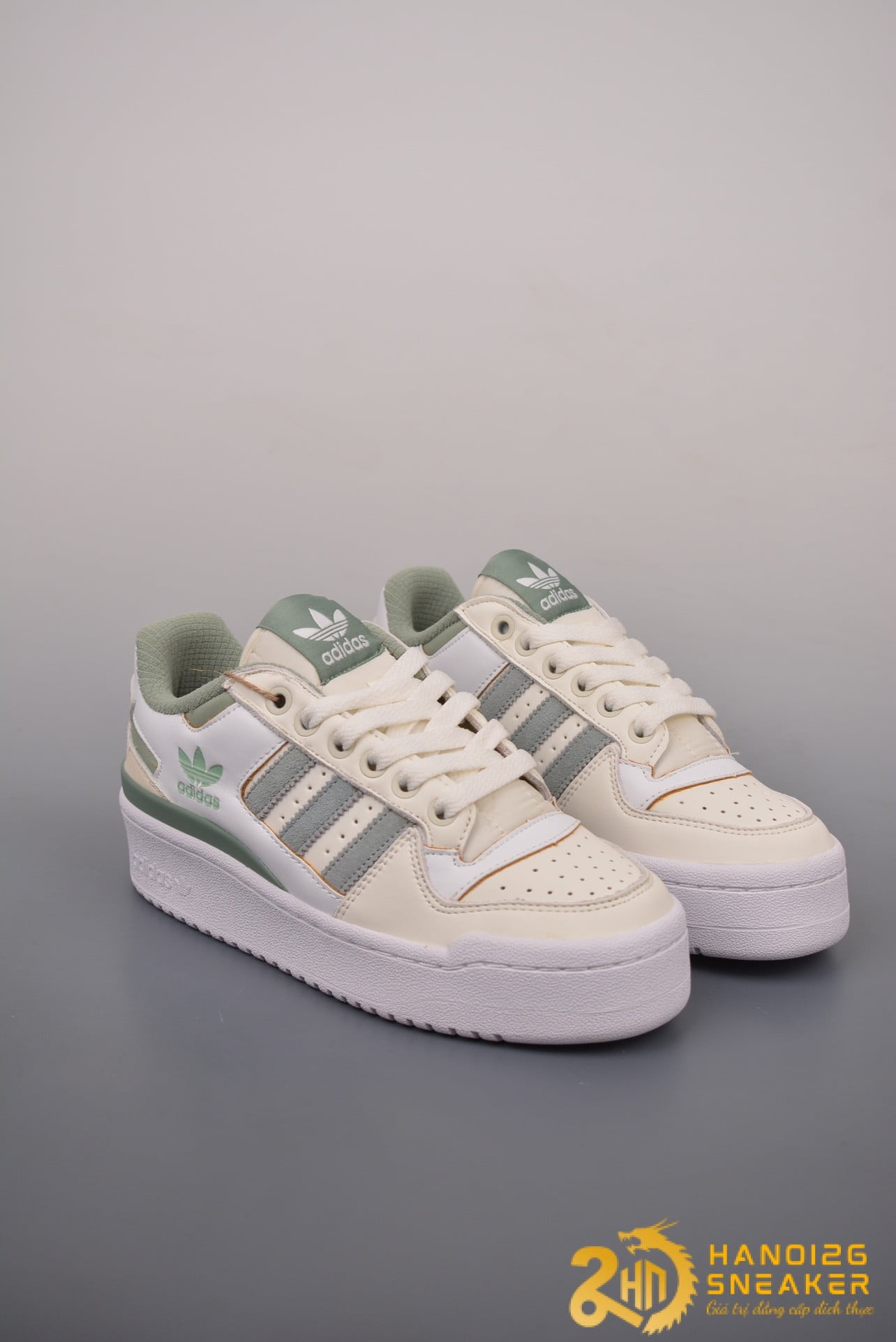 Giày Adidas Forum Bold Off White Silver Green (1)