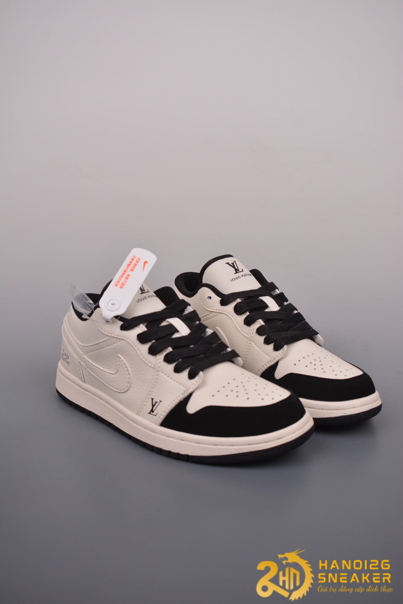 Giày Air Jordan Packaging 1 Low LV Off White Black (1)