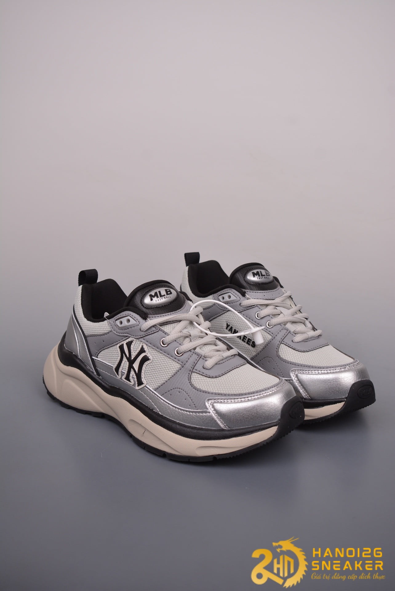 Giày MLB Fastball New York Yankees Silver Black (1)