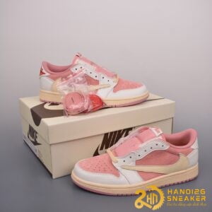 Giày Travis Scott x Air Jordan 1 Low OG Pink Beige Red