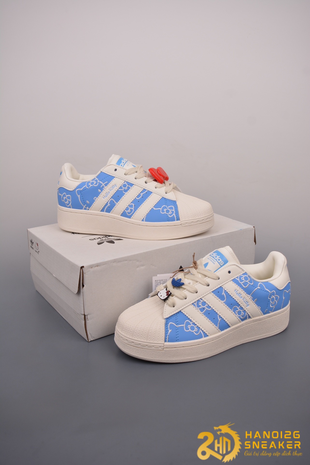 Giày Adidas Superstar XLG Hello Kitty Blue Burst