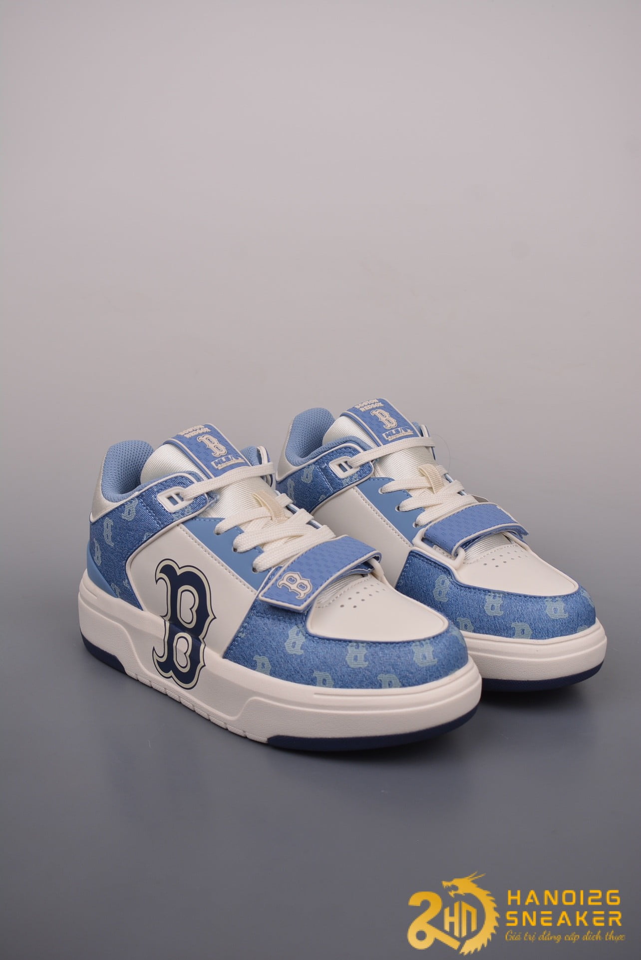Giày MLB Chunky Liner Mid Denim Boston Red Sox D Blue (1)