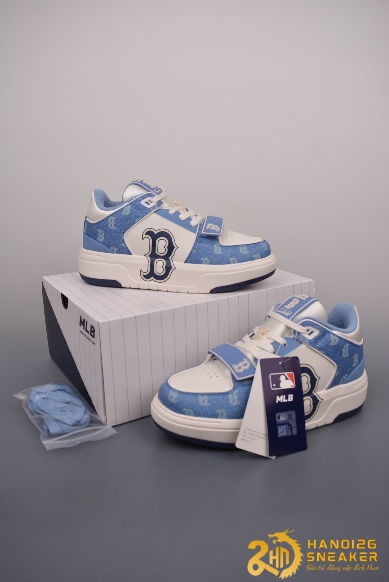 Giày MLB Chunky Liner Mid Denim Boston Red Sox D-Blue