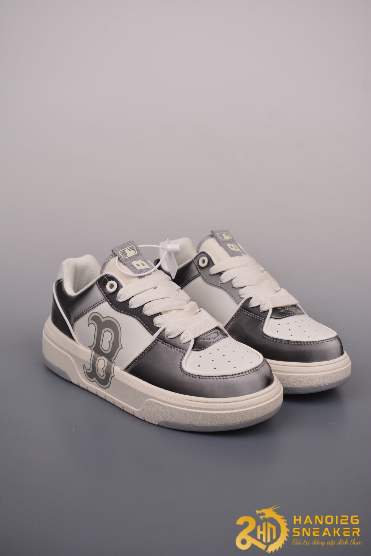 Giày MLB Chunky Liner Mid Denim Boston Red Sox Silver (1)