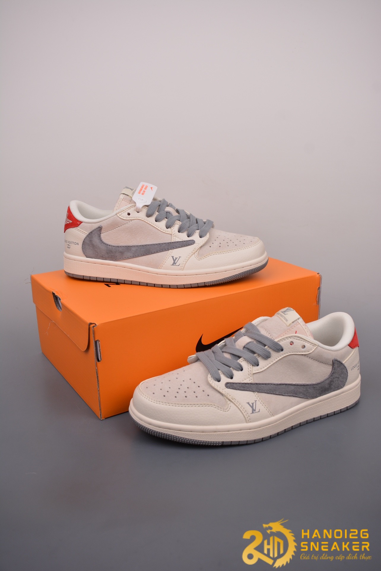 Giày Nike Air Jordan 1 Low x Fragment Grey Red