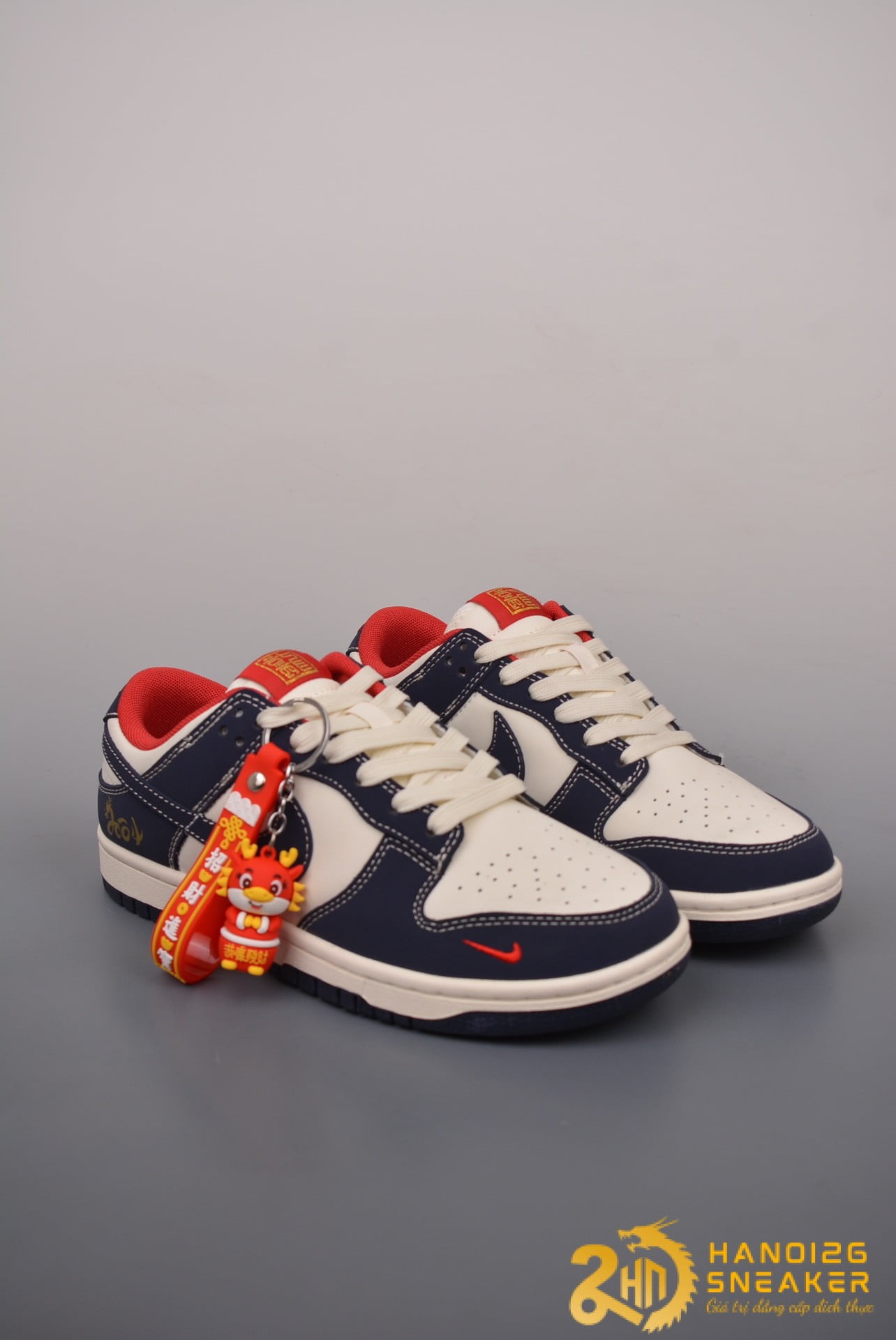 Giày Nike SB Dunk Low Year Of The Dragon Dark Blue Off White Red Gold (1)