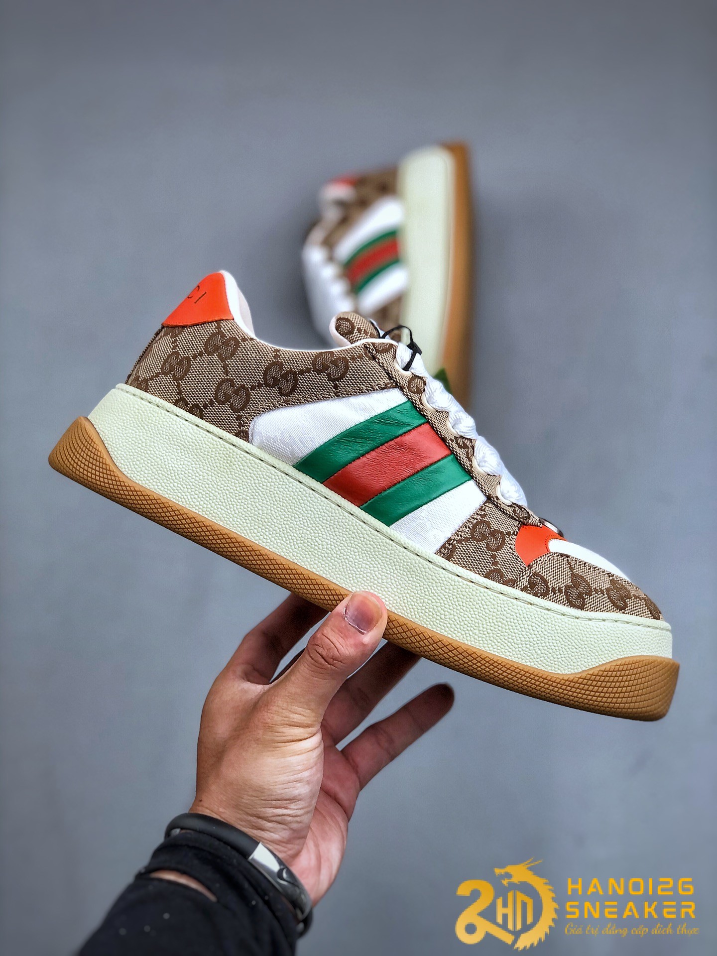 Gucci GG Supreme Low Top Canvas Brown (1)
