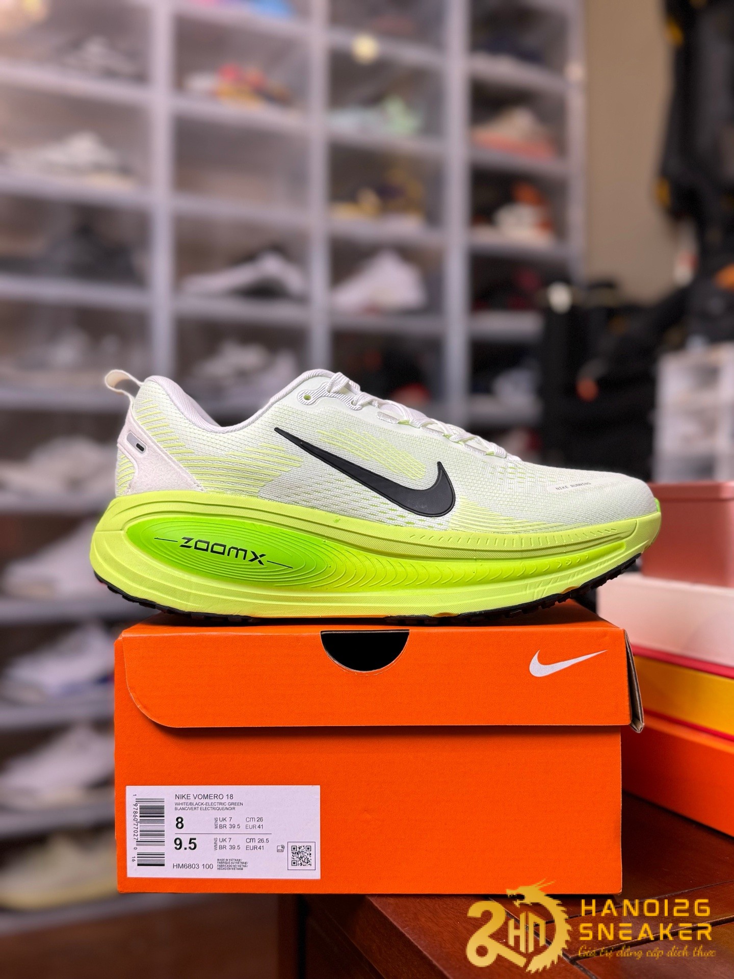 Giày Nike Vomero 18 White Electric Green Volt HM6803 100 (1)