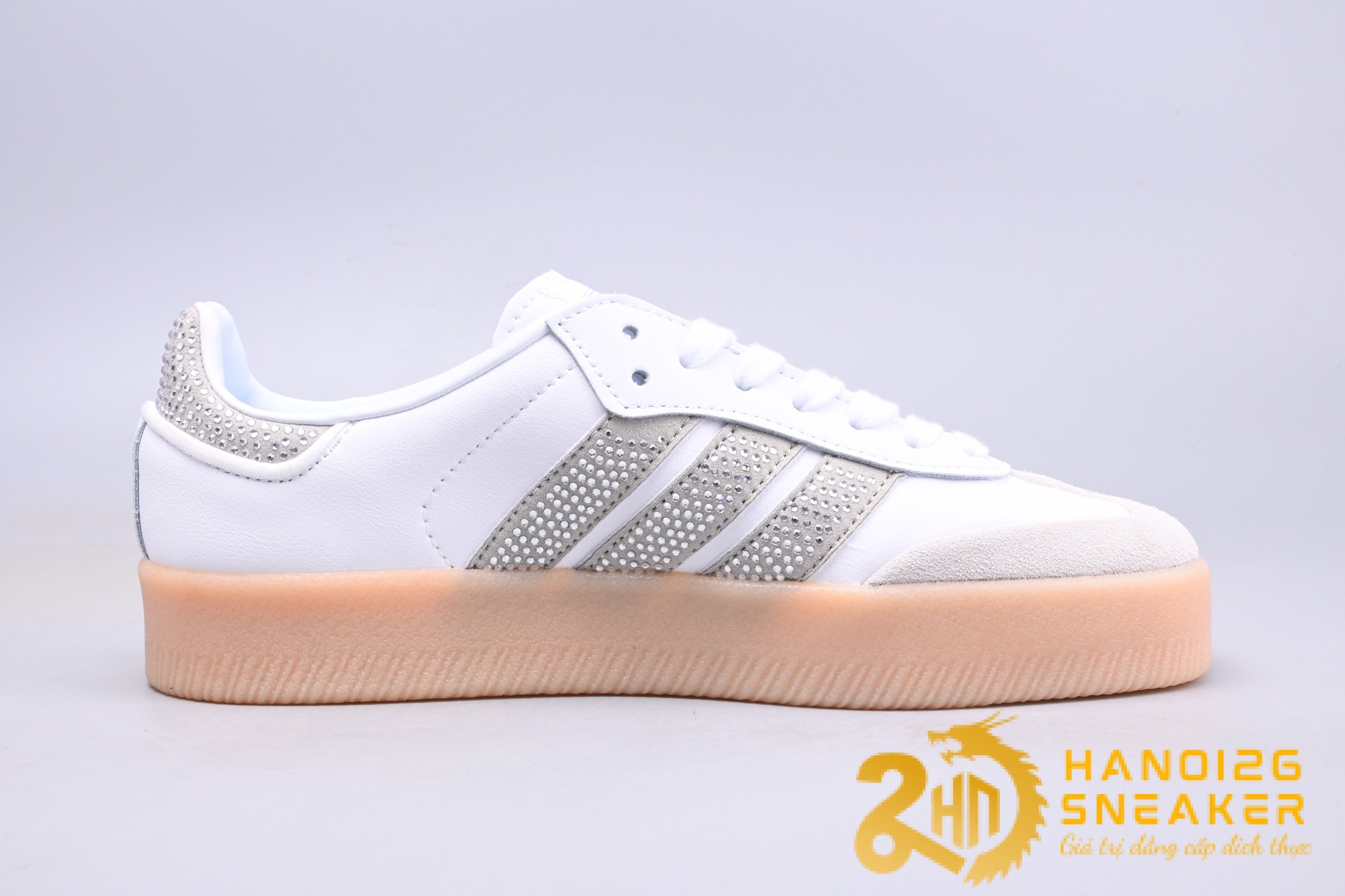 Giày Adidas Sambae Rhinestone Crystal White Silver IH4046 (1)