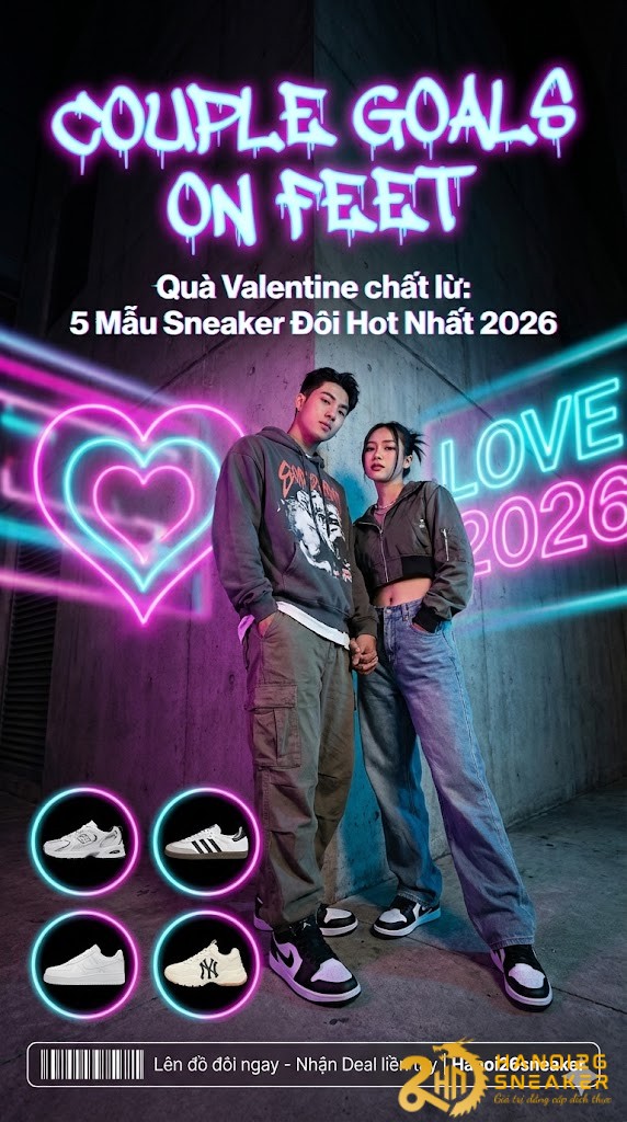 Top 5 Mẫu Giày Đôi Sneaker Đẹp “Cực Ngọt” Làm Quà Tặng Valentine 2026
